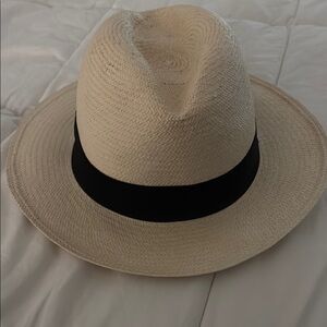J. Crew Cream Fedora with Black Band